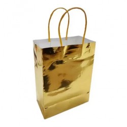 Paper Gift Bag - Gold, 4 pcs