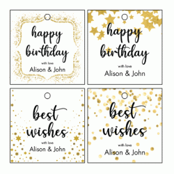   Personalized Gift Tag - Gold Elements