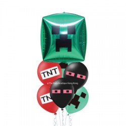 Minecraft Creeper Cube Balloon Bouquet