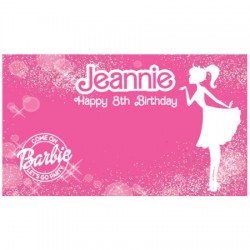   Personalized Barbie Vinyl Banner
