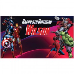   Personalized Avengers Superhero Vinyl Banner