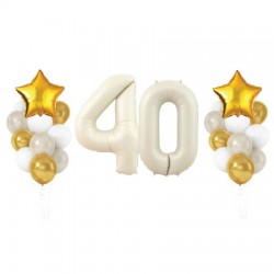  Number Balloon Bouquets - Sand White