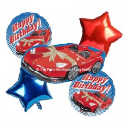 Race Car Foil Balloon Bouquet (with weight)