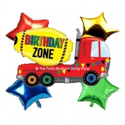 Birthday Zone Truck Foil Balloon Bouquet (with weight)