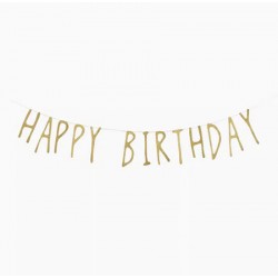 Happy Birthday Glitter Gold Bunting