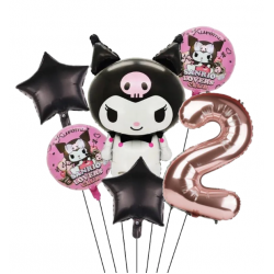 Kuromi & Number Foil Balloon Bouquets 