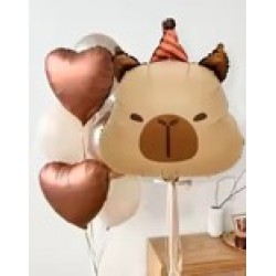 Capybara Foil & Latex Balloon Bouquet (with weight)