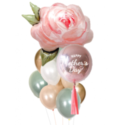 Personalized Orbz Balloon & Rose Latex Balloon Bouquet 