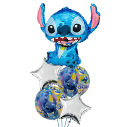 Stitch Foil Balloon Bouquet of 5 (with weight)