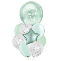      Personalized Orbz Foil Balloon Bouquet (Mint)
