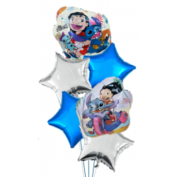 Stitch Foil Balloon Bouquet of 6 (with weight)