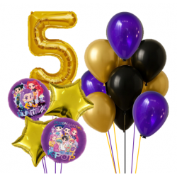 Kpop獵魔女團Huntrix& 數字鋁質氣球組合 (連氣球座) 