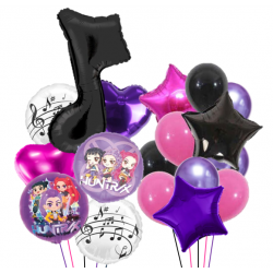 Kpop獵魔女團Huntrix & 橡膠氣球組合 (連氣球座) 