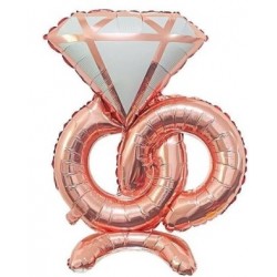 訂婚戒指造型直立式鋁箔氣球（空氣充注）