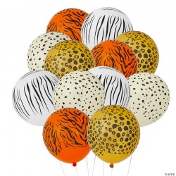 Latex Balloon Bouquet of 12 - Safari (with weight) 