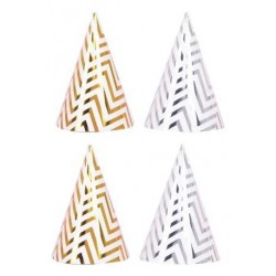     Glitter Chevron Party Hat Assortment, 4pcs