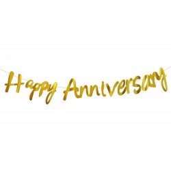 Bunting - Happy Anniversary Gold 