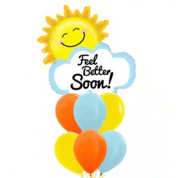 Get Well Feel Better Soon Sunshine Balloon Bouquet  (with weight)