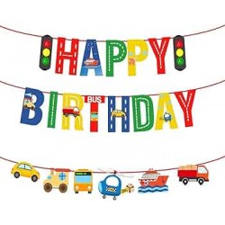 Transport Happy Birthday Bunting 