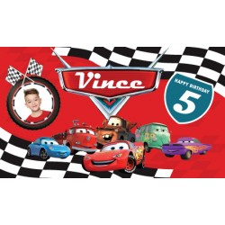      Disney Cars Personalized Vinyl Banner with Photo