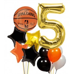 NBA Basketball Orbz Foil Balloon & Number Balloon Bouquets 