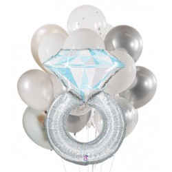 Wedding Ring & Latex Balloon Bouquet Bouquet (with weight)