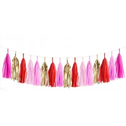 Tassel Garland - Red Gold Fuchsia