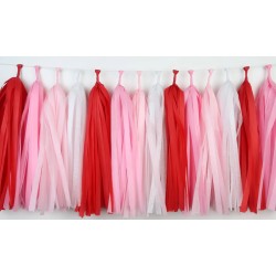 Tassel Garland -  Pink Red White
