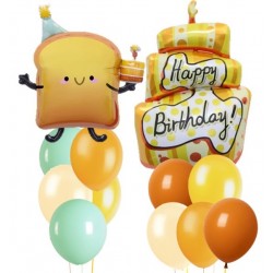 吐司麵包生日蛋糕氣球組合(連氣球座)  