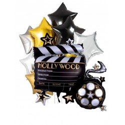 Hollywood Movies Film Clapboard & Star foil Balloon Bouquet