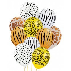 Latex Balloon Bouquet of 10 - Safari (with weight) 