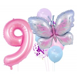 Butterfly and Number Balloon Bouquets (Style 1)