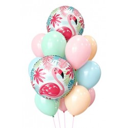 Flamingo Balloon & Latex Balloon Bouquet (with weight) 