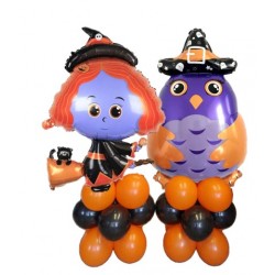      Halloween Witch & Owl Balloon Stand 