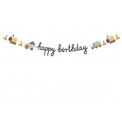Construction Truck Happy Birthday Bunting  