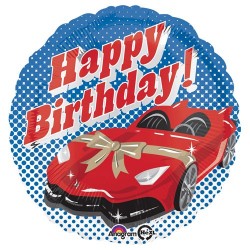 Race Car Happy Birthday 18" Foil Balloon