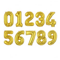 16" Number Foil Balloon - Gold (air-filled)
