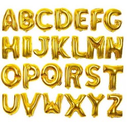 16in Alphabet Foil Balloon - Gold (can't float)