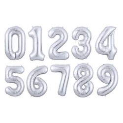 16" Number Foil Balloon - Silver (air-filled)