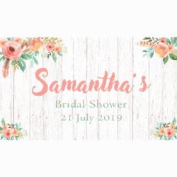 Personalized Bridal Shower Peony Vinyl Banner
