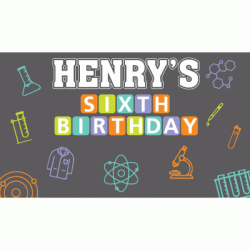 Personalized Science Party Vinyl Banner