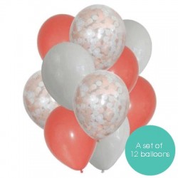 Confetti Balloon Bouquet of 12 - Peach  (with weight)