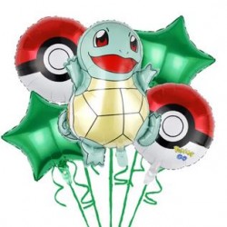 Pokemon Squirtle Foil Balloon Bouquet of 5 (with weight)