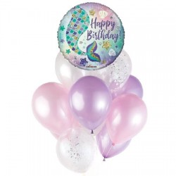 Mermaid Tail Birthday Balloon Bouquet (with weight)