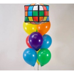 Rubik Cube Balloon Bouquet (with weight)