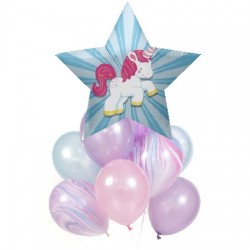 Unicorn Starburst Balloon Bouquet (with weight)