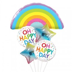 Radiant Rainbow Balloon Bouquet (with weight)
