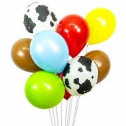Latex Balloon Bouquet of 10 - Farm (with weight) 