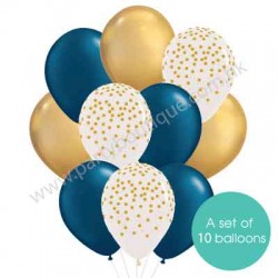 Latex Balloon Bouquet of 10 - Style 21 (with weight)