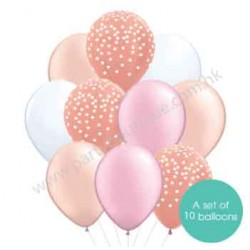 Latex Balloon Bouquet of 10 - Style 34 (with weight) 